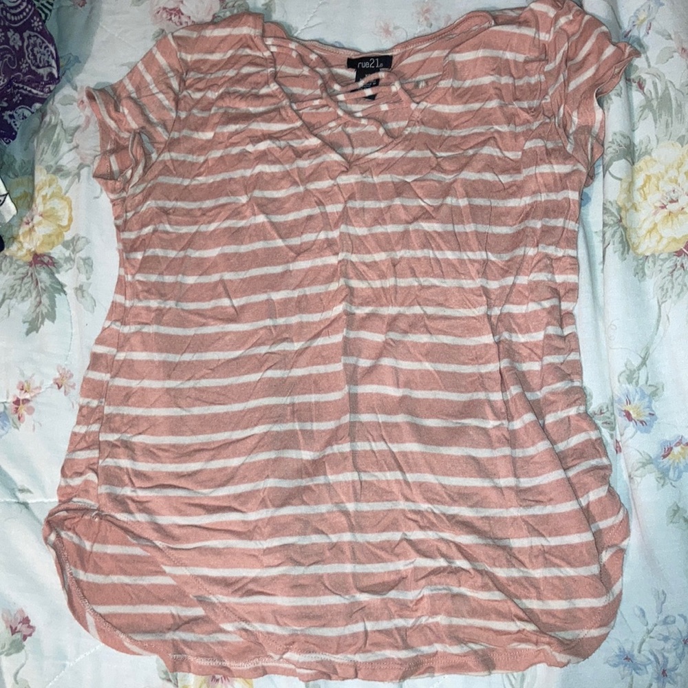 pink striped shirt